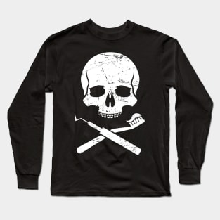 Skull & Crossbones – Clever Dentist Design Long Sleeve T-Shirt